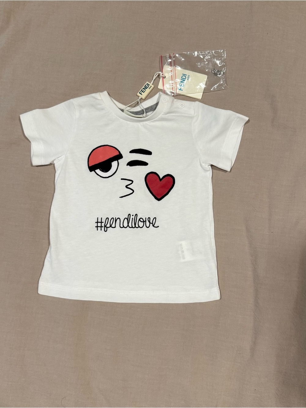 Fendi Kids Nee Designer Baby White Tee